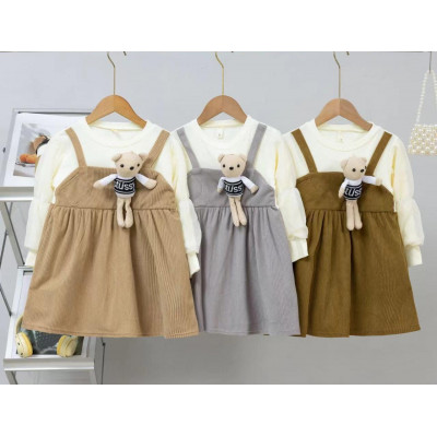 PAKET DRESS GIRLS SWEET BEAR CUTE 12PCS (PRE ORDER)